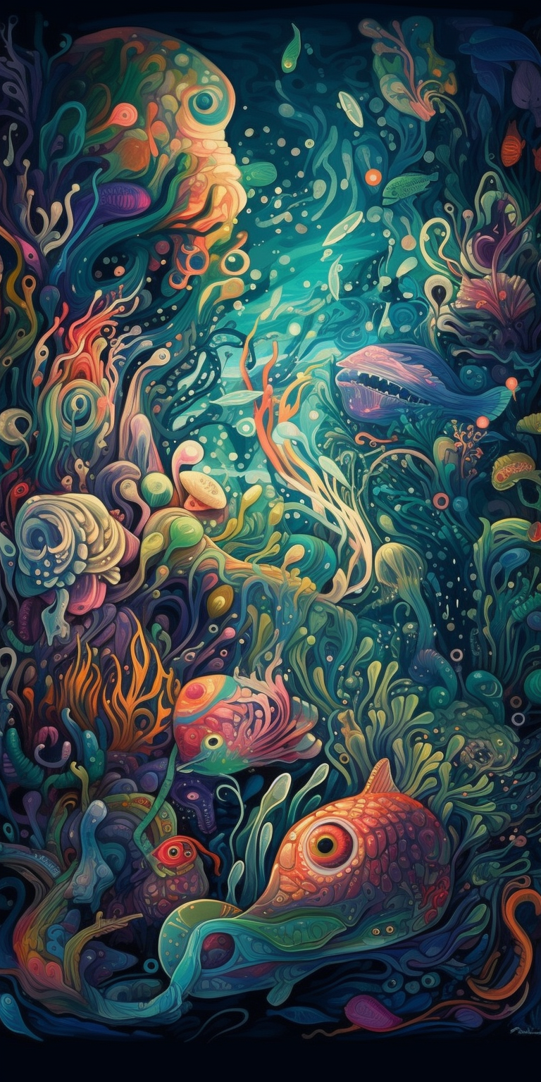 25 Vibrant Psychedelic Images HD for Mobile | Pack Underwater 1