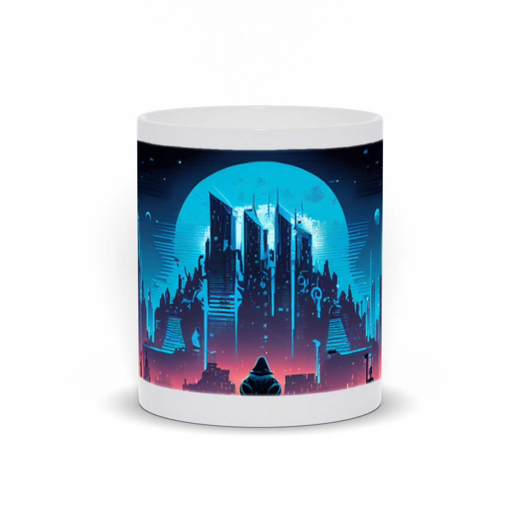 Cyberpunk Skyline Mug